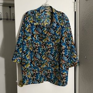 Moving Sale!Multicolored Marble Top With Black Fabric in Front